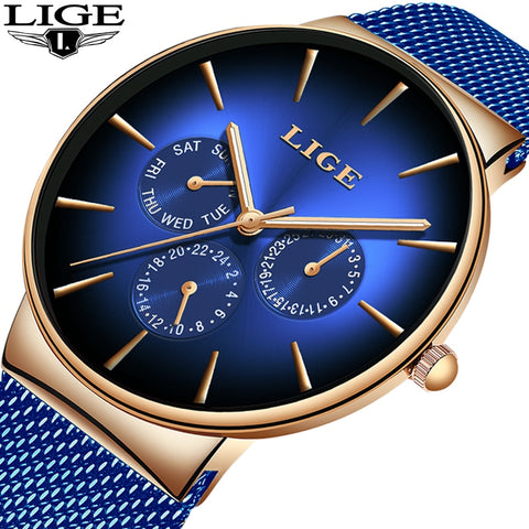 2019 New LIGE Fashion Mens Watches